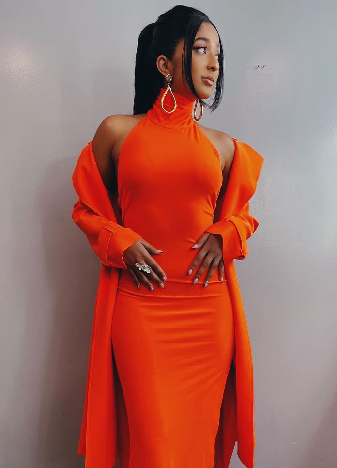 open lace back dress Maitreyi Ramakrishnan: Movies, TV, and Bio