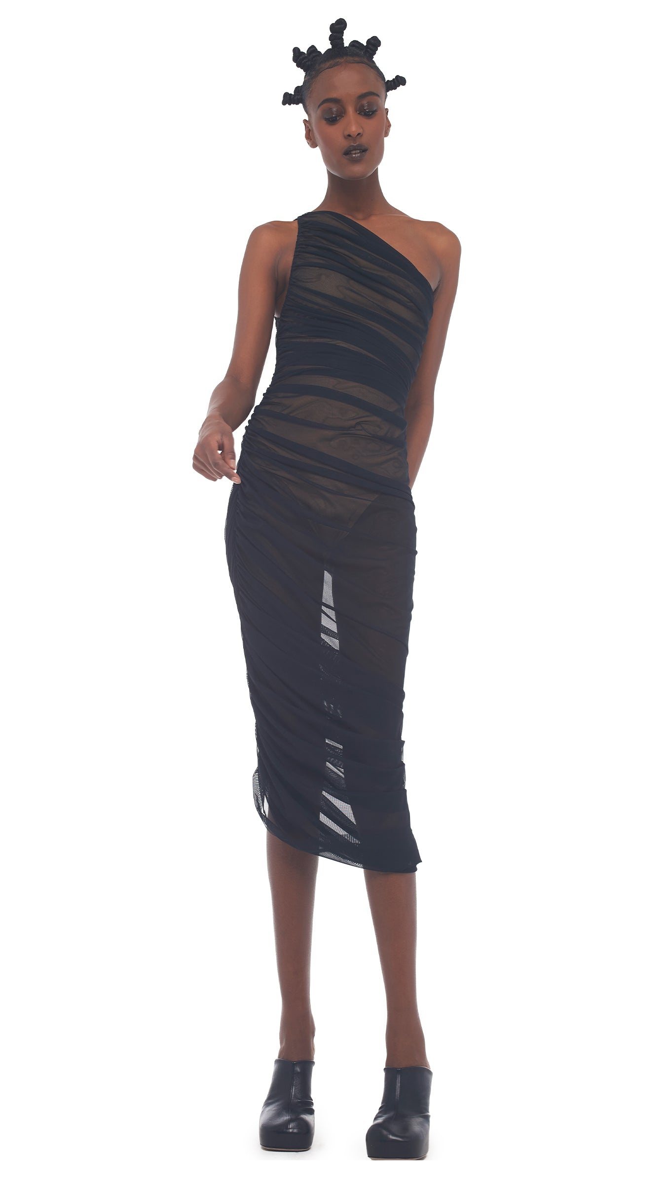 Norma Kamali Diana Gown - Black Mesh / Size L Norma Kamali Diana Gown - Black Mesh / Size L