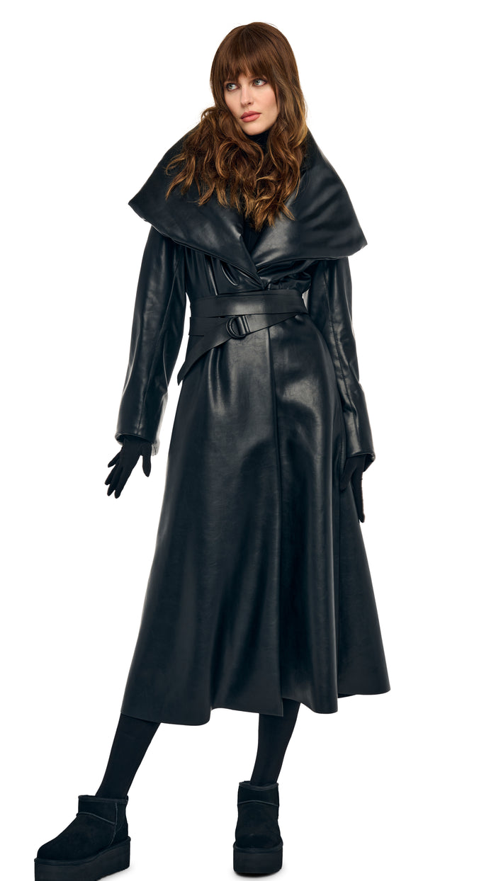 SHAWL COLLAR PEPLUM COAT #1
