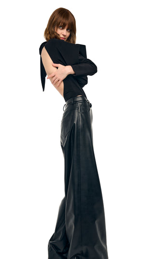 WING SLEEVE OPEN BACK BOW NECK BODYSUIT #10 Thumbnail