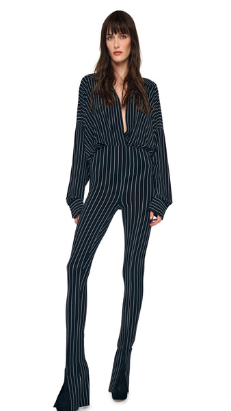 べ*べ様 【Lサイズ】 CORTEIZ PINSTRIPE TRACK SHOR SPAT LEGGING – Blk/Wht Refined Pinstripe – Norma Kamali