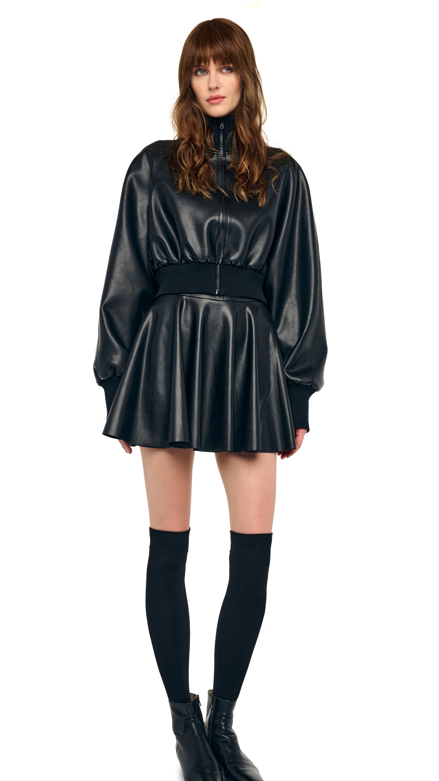 かがみ OVERSIZED TURTLE BOMBER JACKET CROPPED – Black – Norma Kamali