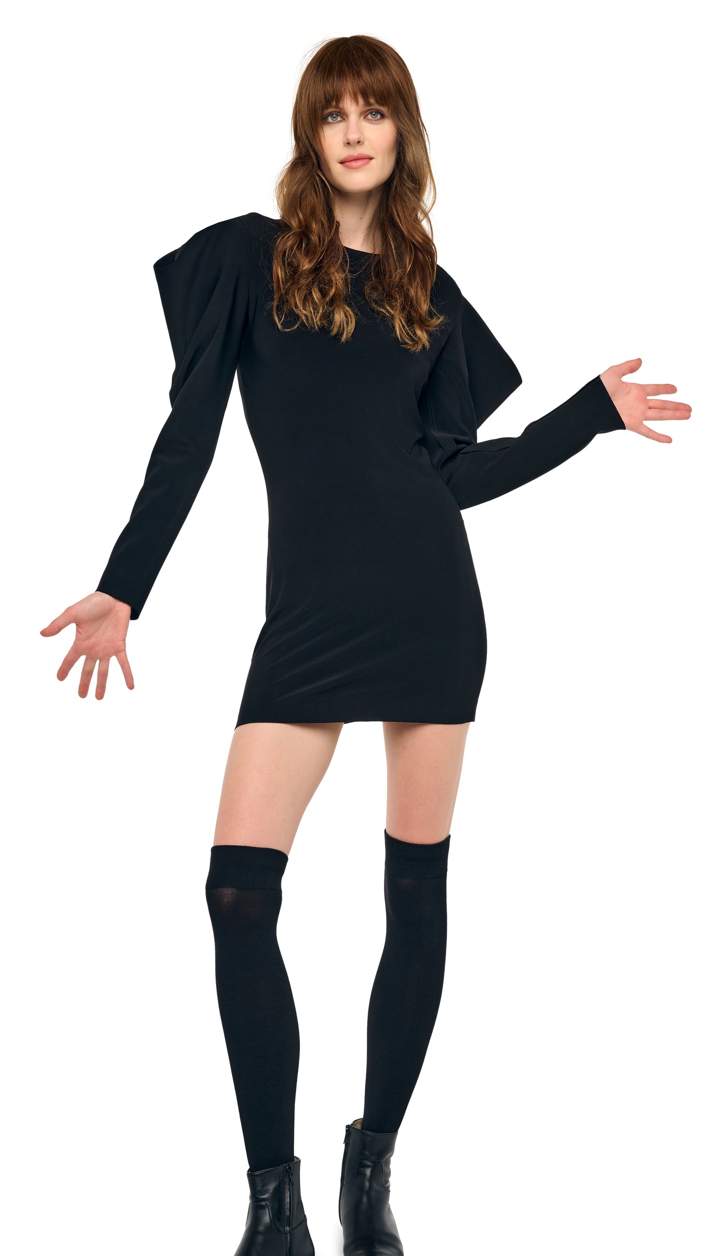 Norma Kamali Wing Sleeve Mini Dress