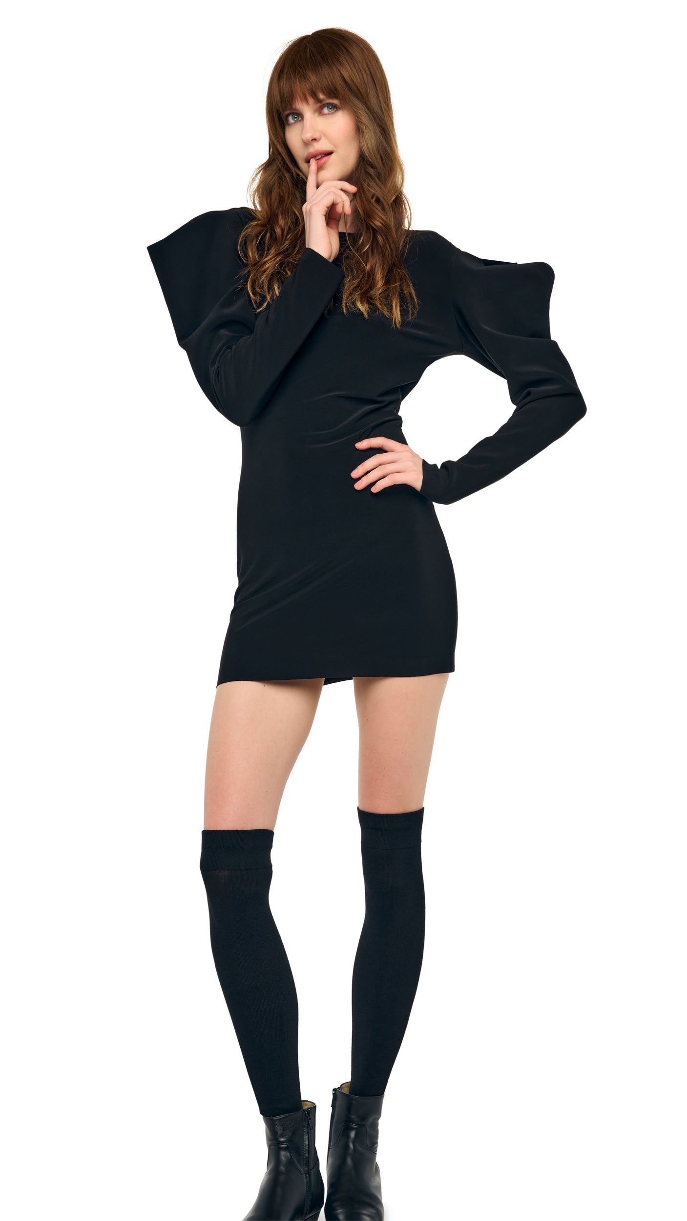 Norma Kamali Wing Sleeve Mini Dress