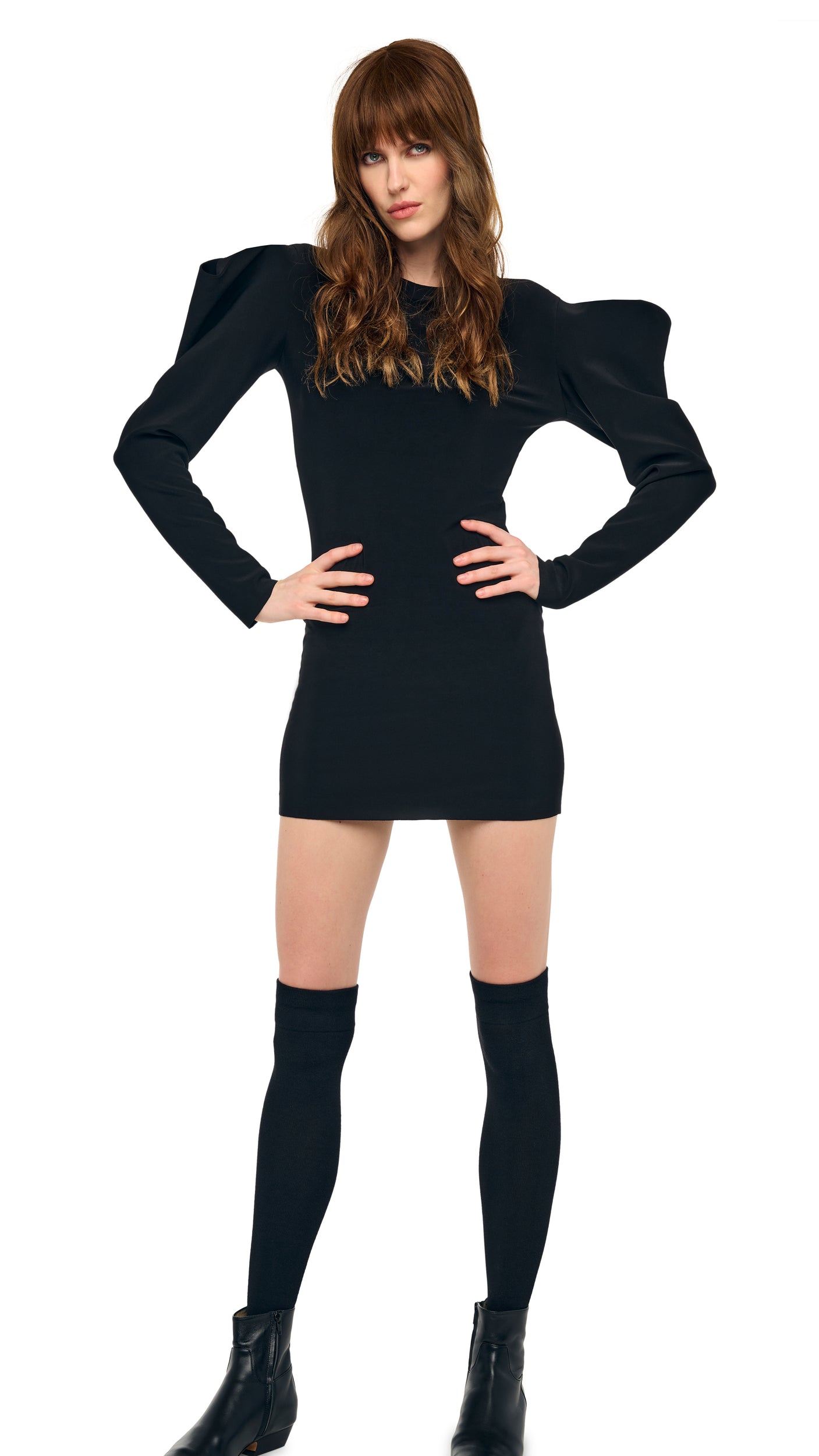 Norma Kamali Wing Sleeve Mini Dress