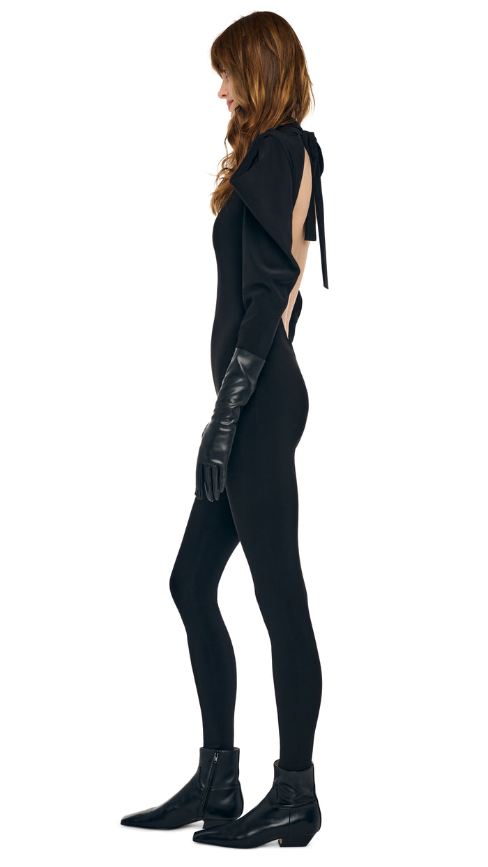 WING SLEEVE OPEN BACK BOW NECK CATSUIT #3