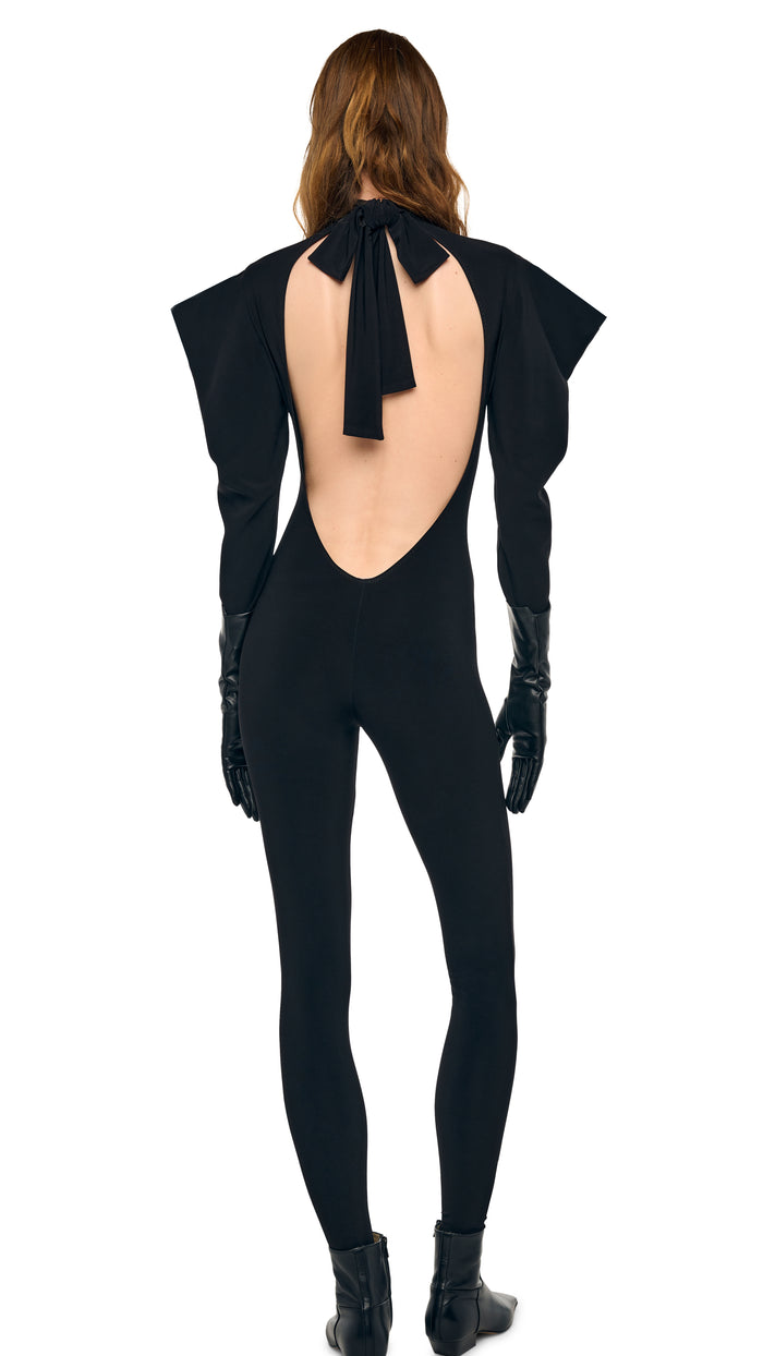 WING SLEEVE OPEN BACK BOW NECK CATSUIT #4