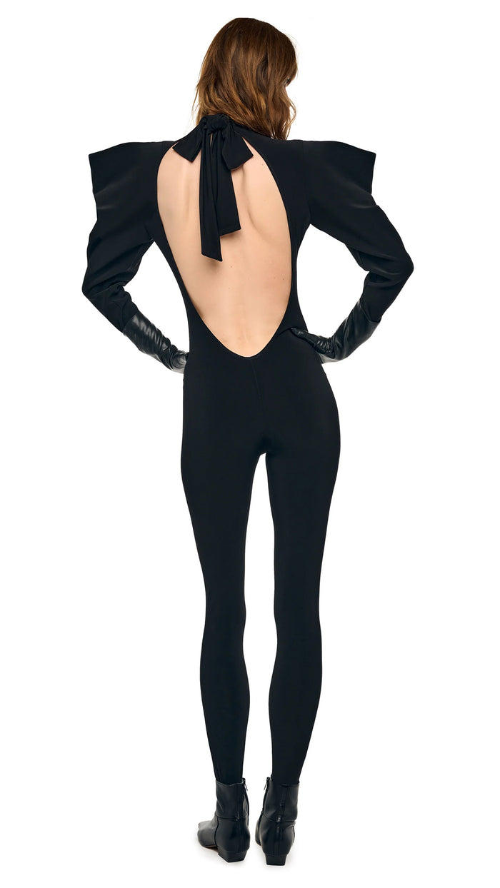 WING SLEEVE OPEN BACK BOW NECK CATSUIT #6