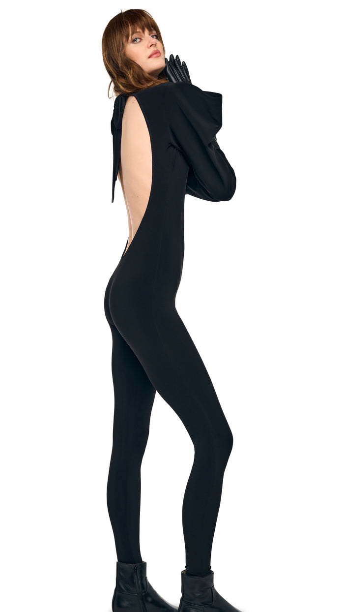 WING SLEEVE OPEN BACK BOW NECK CATSUIT #5