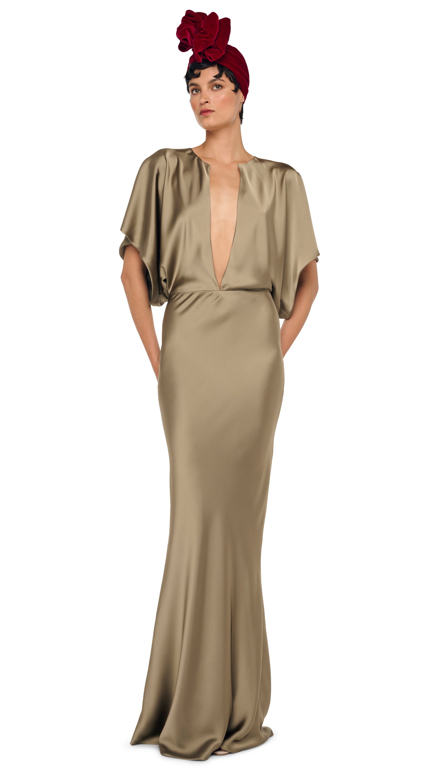 Norma Kamali Obie Gown - Elm / Size XXS Norma Kamali Obie Gown - Elm / Size XXS
