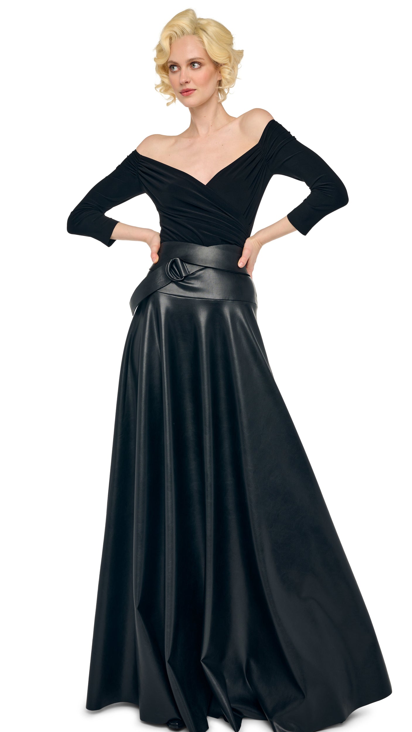 FLARED SKIRT TO FLOOR Black Norma Kamali FLARED SKIRT TO FLOOR Black Norma Kamali