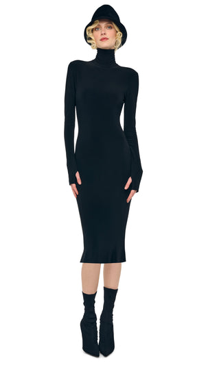 Norma Kamali Long Sleeve Turtleneck Dress - Black / Size S Norma Kamali Long Sleeve Turtleneck Dress - Black / Size S