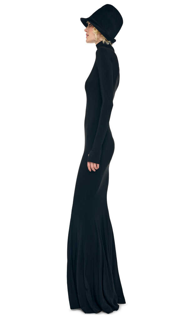 norma kamali long sleeve fishtail dress Norma Kamali Long Sleeve Turtle Fishtail Gown