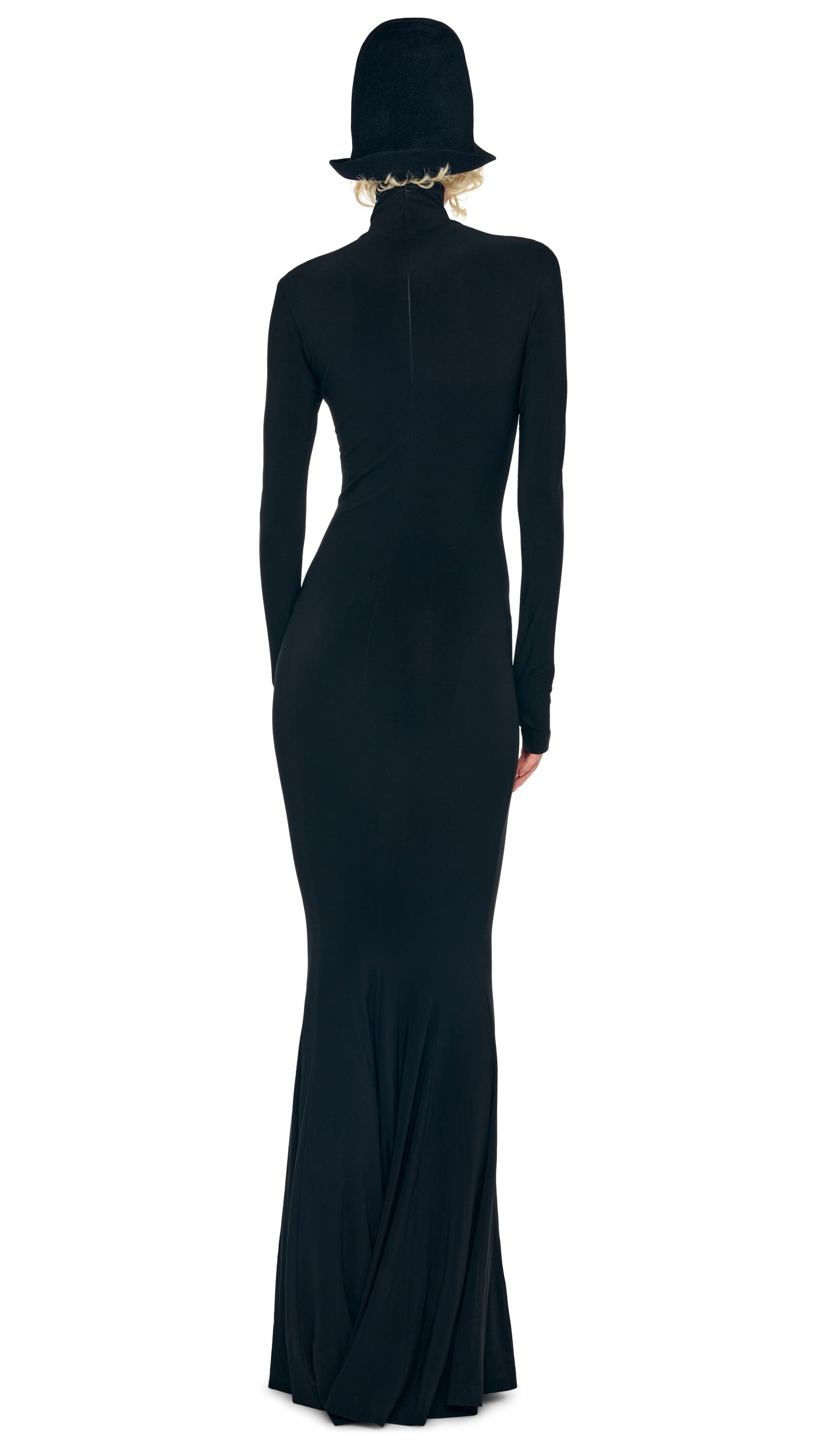 TURTLE FISHTAIL GOWN Black Norma Kamali TURTLE FISHTAIL GOWN Black Norma Kamali