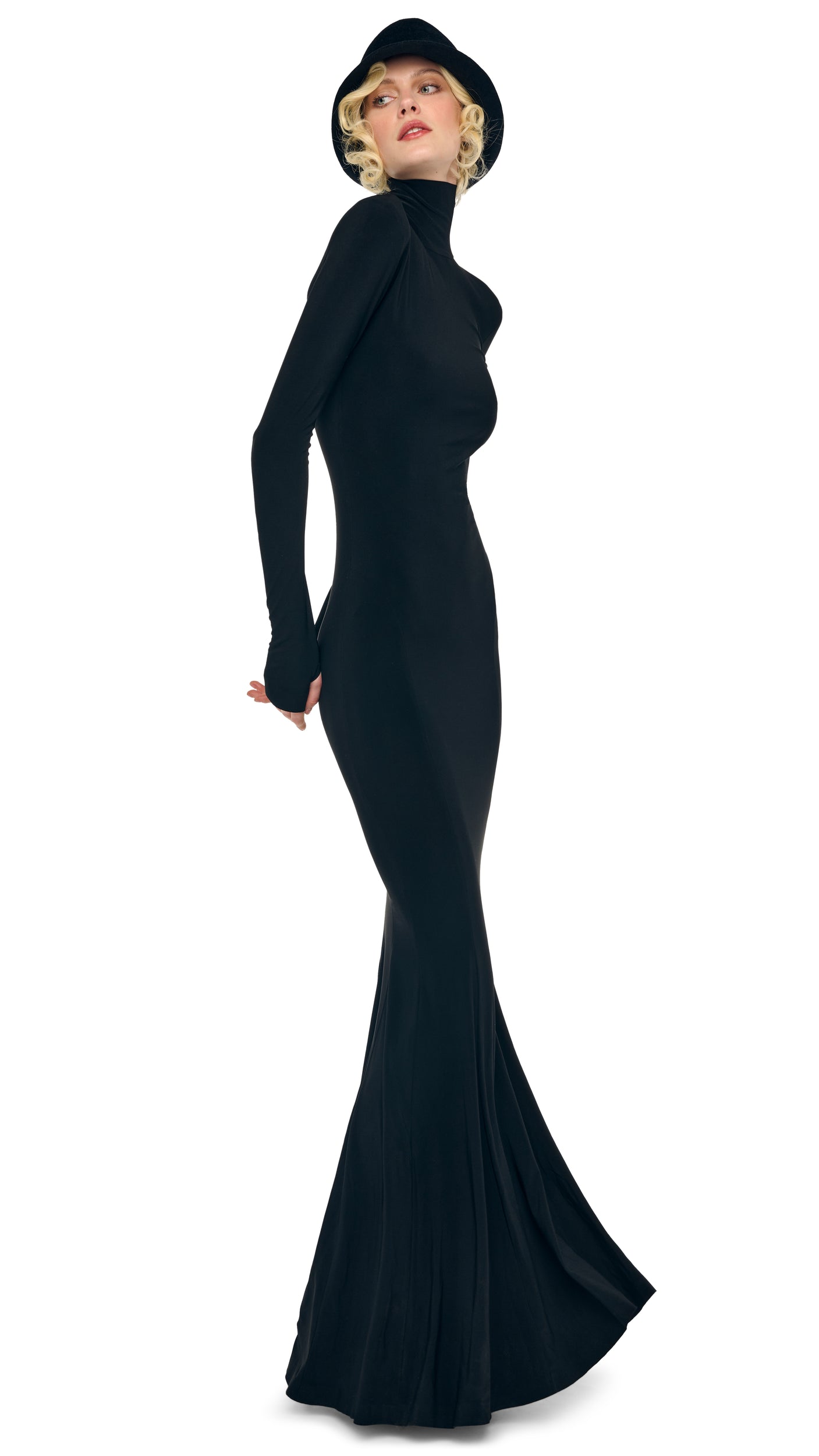 black long sleeve fishtail dress Aureia Elegant Luxury Black Rhinestone & Faux Pearl Design Long Sleeve Stretchy Ruched Fishtail Dress,Suitable For Wedding Guest,Evening Gown & Formal Ball