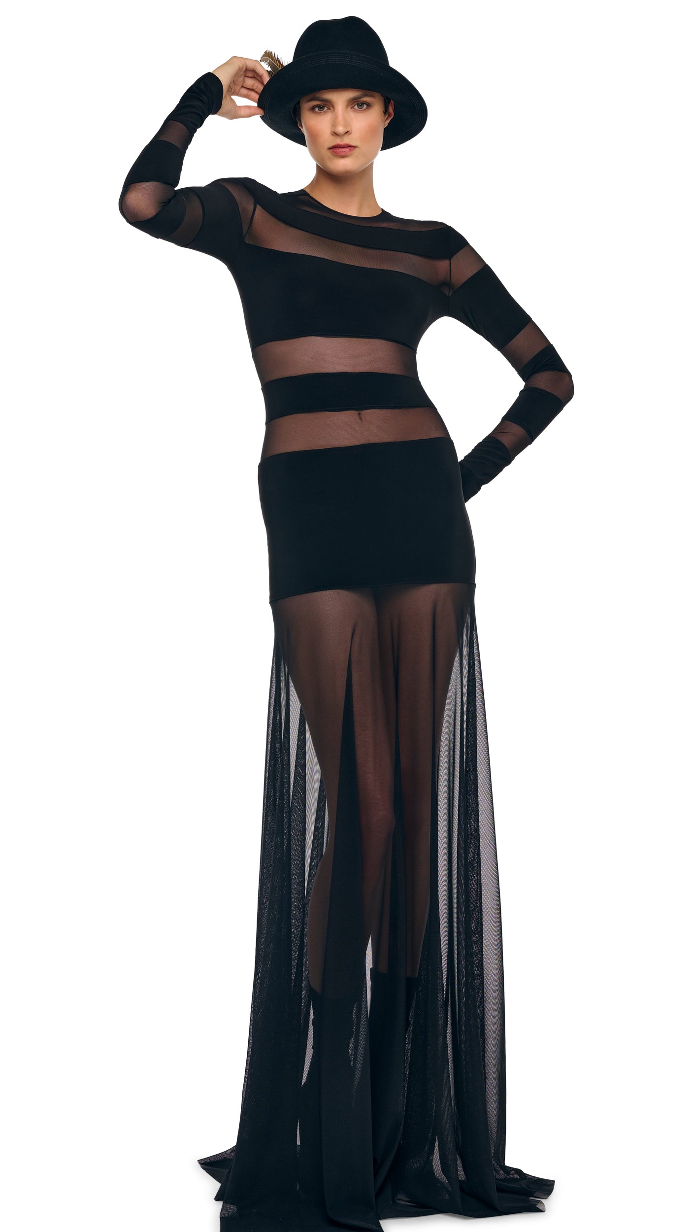 flared technical mesh dress Mary Mesh Dress Large