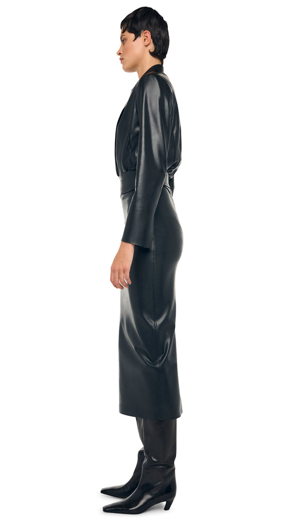 STRAIGHT SKIRT TO MIDCALF – Black – Norma Kamali