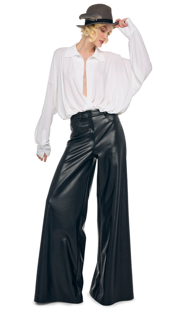 WIDE LEG JEAN – Black – Norma Kamali