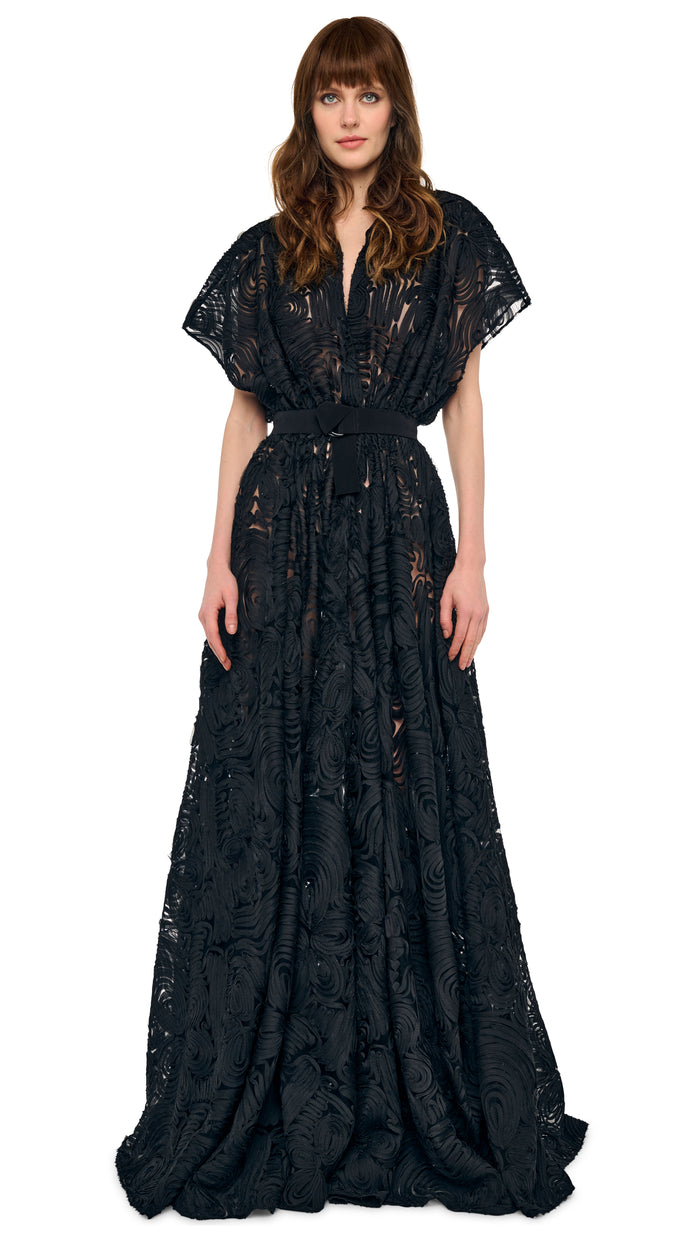 OVERSIZED NK SLEEVELESS FLARED GOWN #1