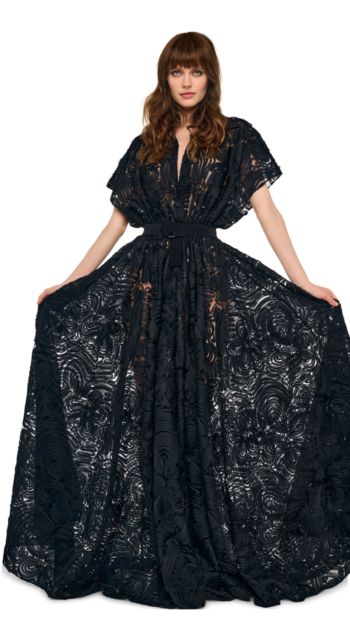 OVERSIZED NK SLEEVELESS FLARED GOWN #7
