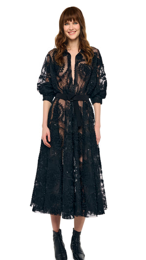 OVERSIZED NK SHIRT FLARED DRESS #4 Thumbnail