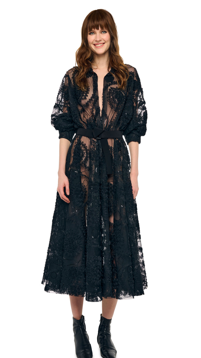 OVERSIZED NK SHIRT FLARED DRESS #4