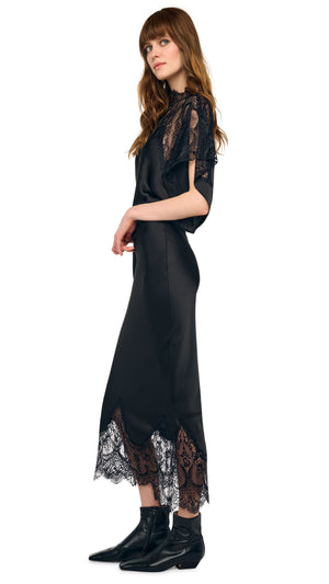 REVERSE OBIE MIDCALF DRESS W/ LACE #2 Thumbnail