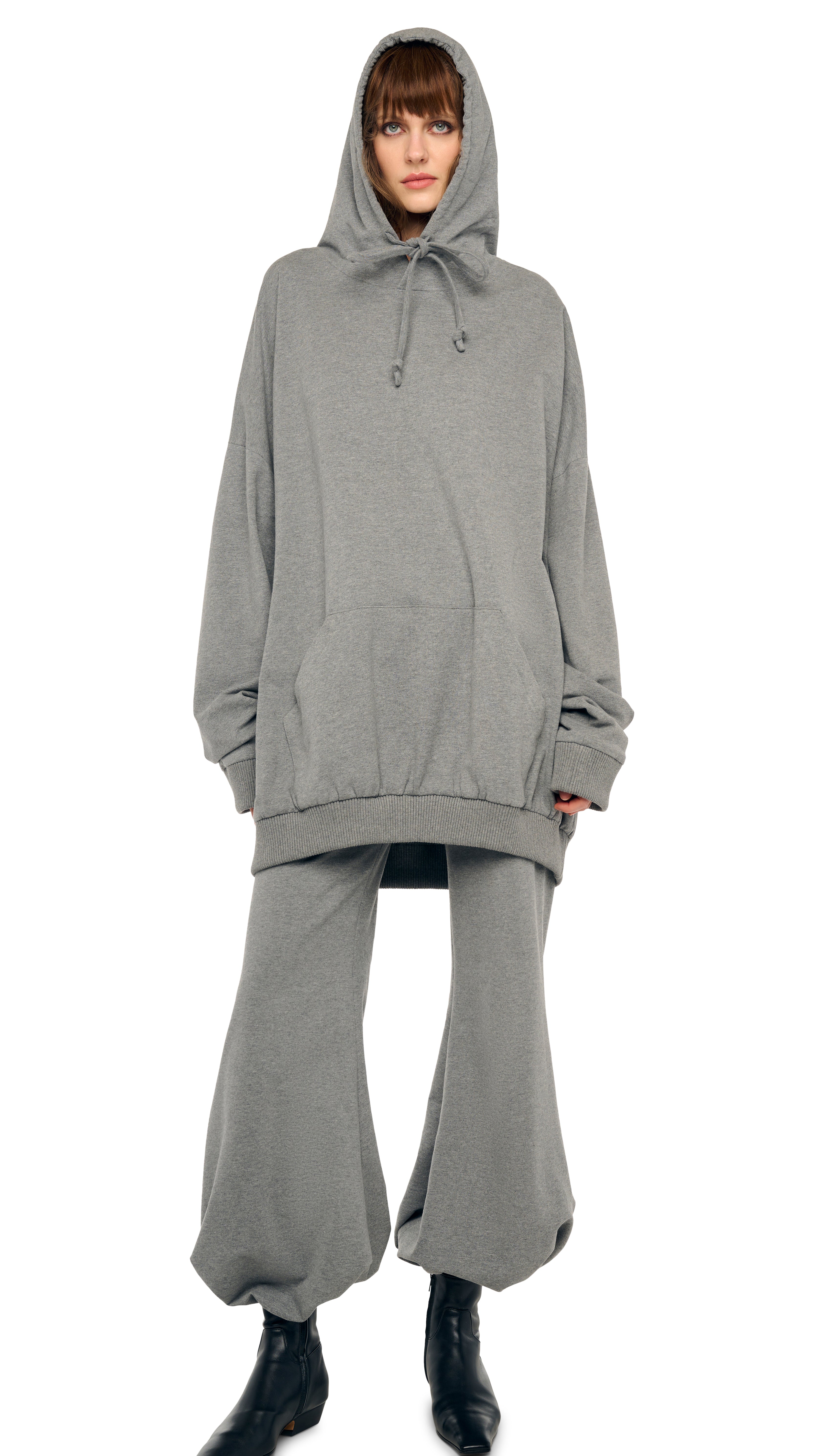 BOYFRIEND PUFF JOG PANT - Medium Heather Grey / XXS