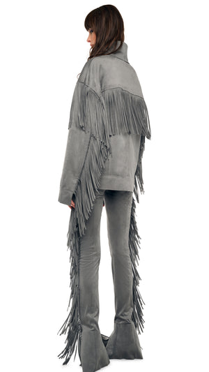 FRINGE OVERSIZED JEAN JACKET #7 Thumbnail