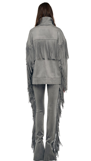 FRINGE OVERSIZED JEAN JACKET #4 Thumbnail