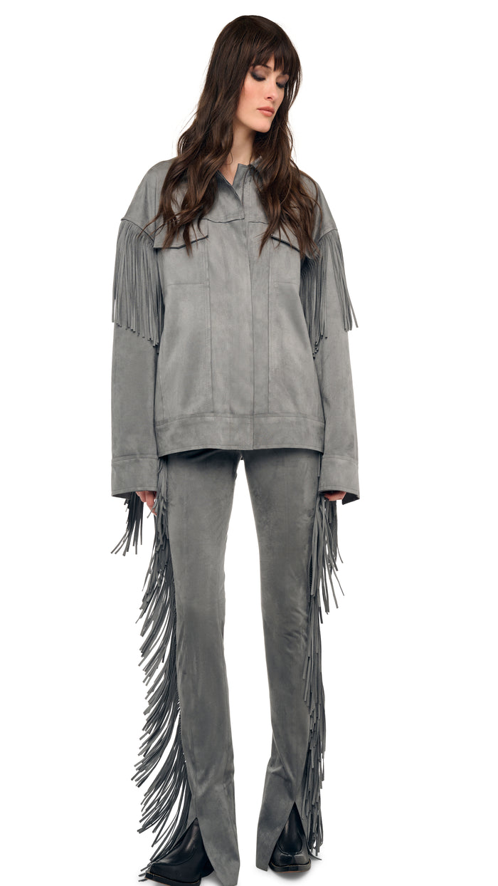 FRINGE OVERSIZED JEAN JACKET #2