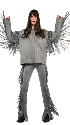 FRINGE OVERSIZED JEAN JACKET #8 Thumbnail