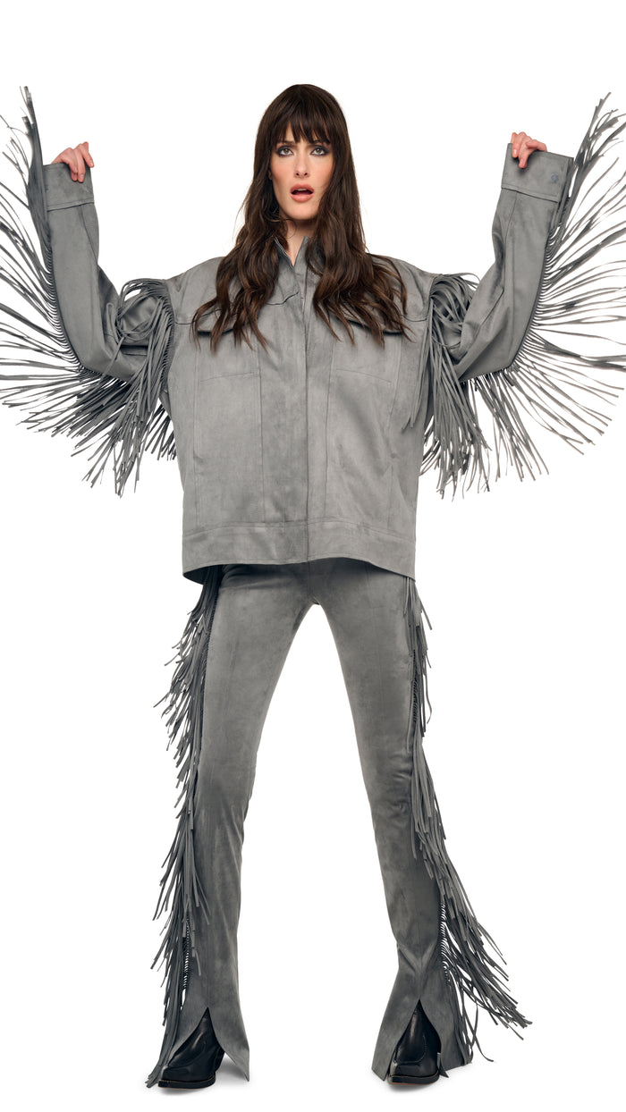 FRINGE OVERSIZED JEAN JACKET #8