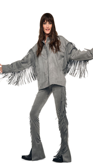 FRINGE OVERSIZED JEAN JACKET #9 Thumbnail