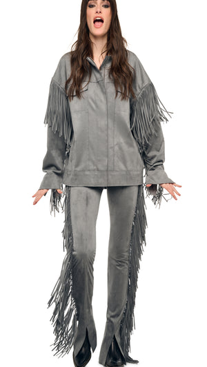 FRINGE OVERSIZED JEAN JACKET #12 Thumbnail