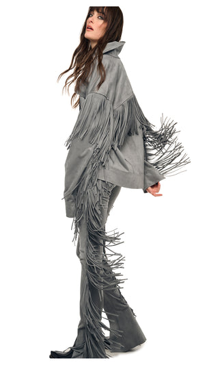 FRINGE OVERSIZED JEAN JACKET #11 Thumbnail