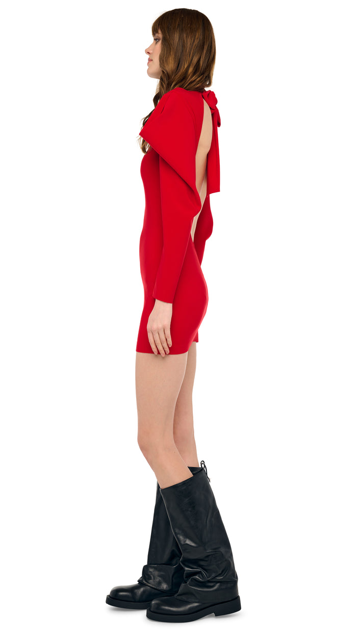 WING SLEEVE OPEN BACK BOW NECK MINI #3
