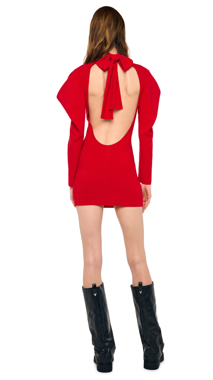 WING SLEEVE OPEN BACK BOW NECK MINI #2