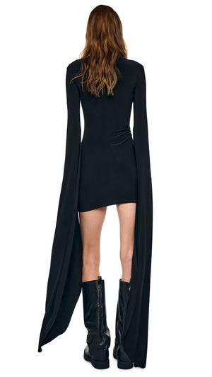 RIBBON SLEEVE TURTLENECK MINI DRESS #4 Thumbnail