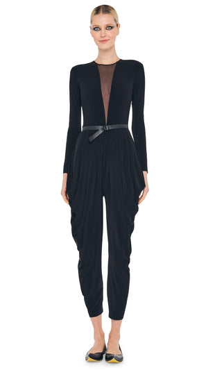 WATERFALL JUMPSUIT W/ MESH INSERT #1 Thumbnail