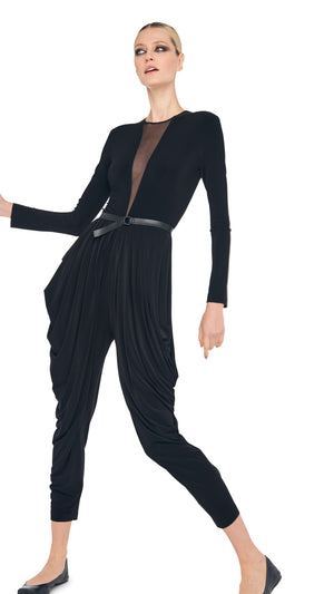 WATERFALL JUMPSUIT W/ MESH INSERT #6 Thumbnail