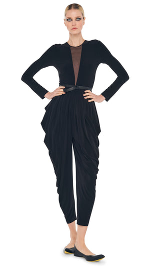 WATERFALL JUMPSUIT W/ MESH INSERT #4 Thumbnail