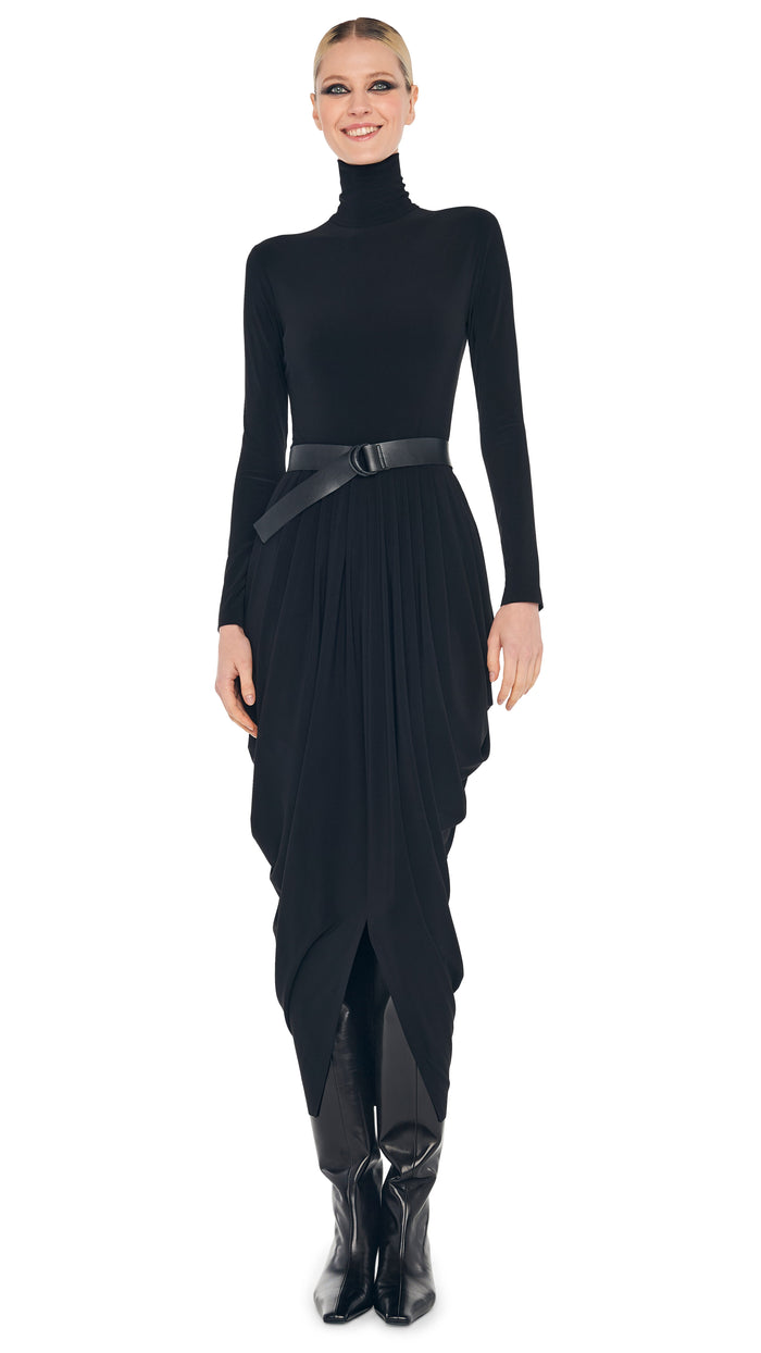 LS TURTLENECK WATERFALL DRESS #1