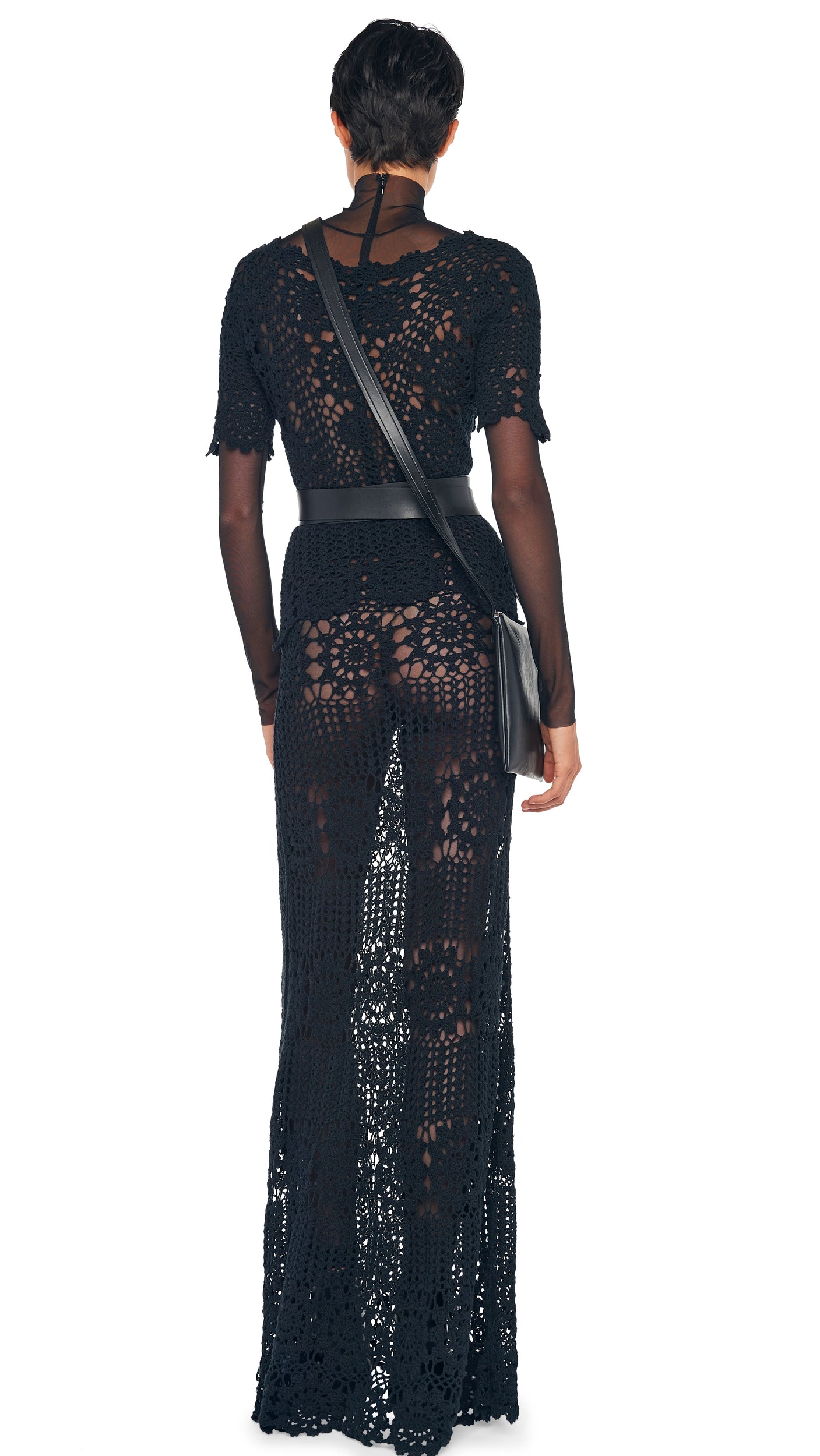 Norma Kamali Off Shoulder Crochet Top