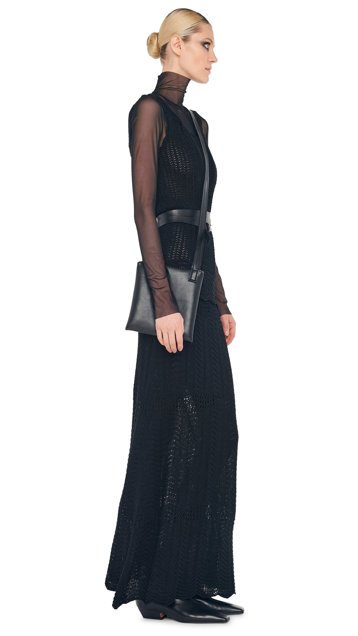 white christmas dresses SCOOP NECK TANK CROCHET LONG DRESS Black Norma Kamali white christmas dresses SCOOP NECK TANK CROCHET LONG DRESS Black Norma Kamali