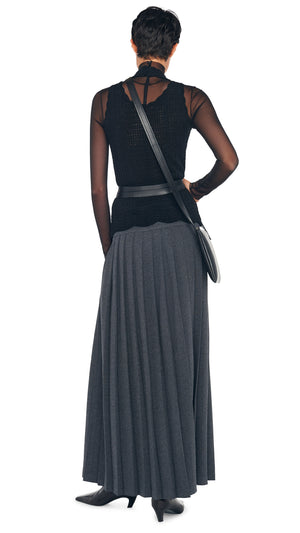 PLEATED LONG SKIRT WITH SLIT #8 Thumbnail