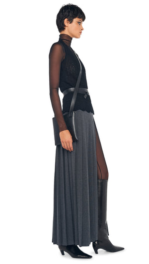 PLEATED LONG SKIRT WITH SLIT #9 Thumbnail