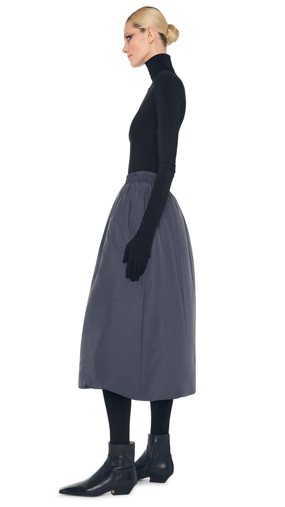 SWEAT SKIRT TO MIDCALF – Charcoal – Norma Kamali