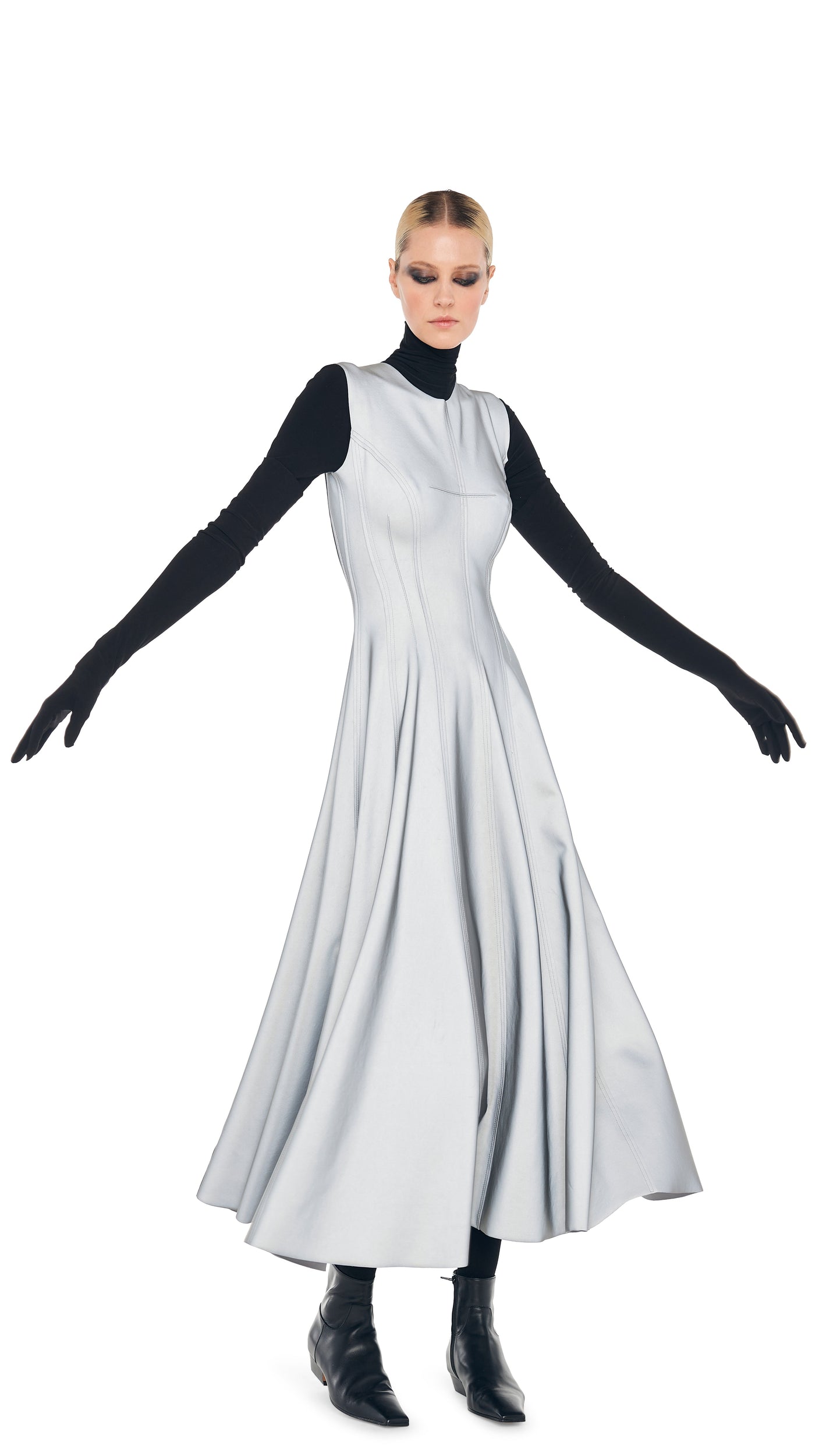 norma kamali grey dress Gathered off-shoulder maxi dress in grey - Norma Kamali