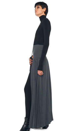 PLEATED LONG SKIRT WITH SLIT #2 Thumbnail